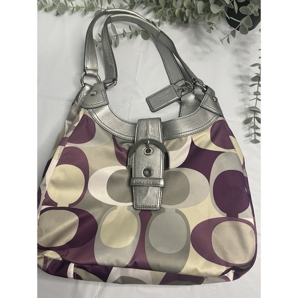 Coach Y2K Purple/Sliver Shoulder Purse - Picture 1 of 11